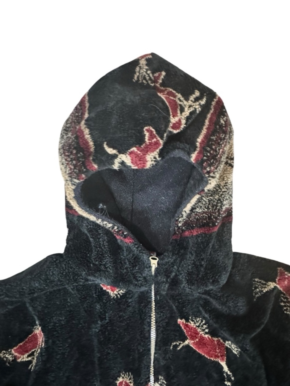 Vintage 90’s Natural Reflections Hooded Fleece Jacket, Horse, Large - Picture 3 of 8